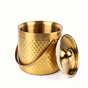 3L Stainless Steel Ice Bucket with Lid, Double-Wall Insulated Wine & Champagne Chiller