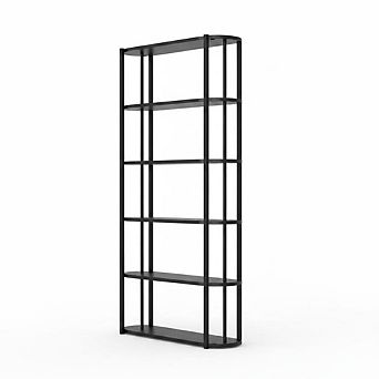 71" Modern Industrial Bookshelf Sturdy, 6 tier Metal Frame Display Rack for Home Office Living Room