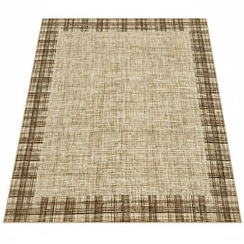 Machine Washable Modern Plaid Area Rug, Low Pile Non-Slip Soft Carpet for Living Room & Bedroom