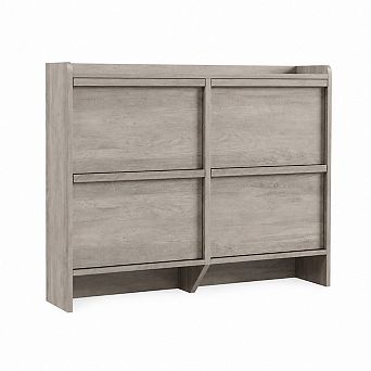 4 Flip Drawer Wooden Shoe Storage Cabinet, Slim Entryway Organizer with Adjustable Shelves