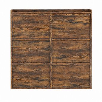 Wooden Shoe Cabinet with Adjustable Shelf, 6 Flip Drawer