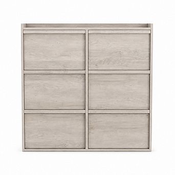 Wooden Shoe Cabinet with Adjustable Shelf, 6 Flip Drawer