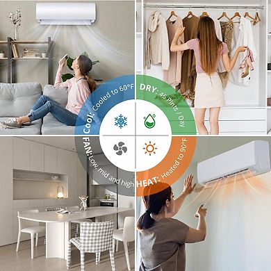 20 SEER2 230V WIFI Enabled Energy Efficient Air Conditioner,9000 BTU Mini Split AC/Heating System