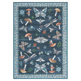 lxt-Floral Rug Area Rug Modern Bedroom Carpet Machine Washable Mats