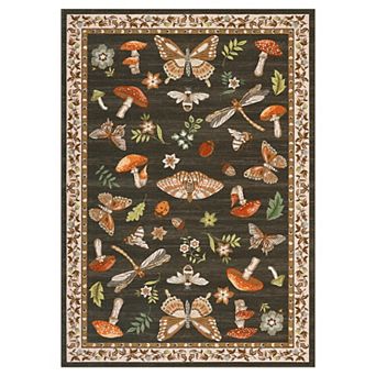 lxt-Floral Rug Area Rug Modern Bedroom Carpet Machine Washable Mats