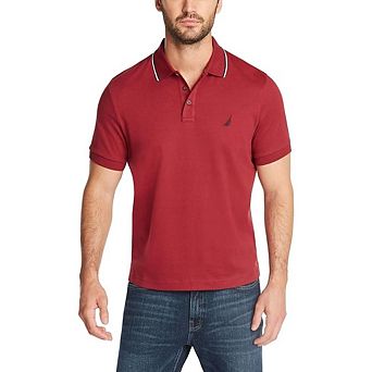 Short-Sleeve Dual-Tipped Collar Polo Shirt