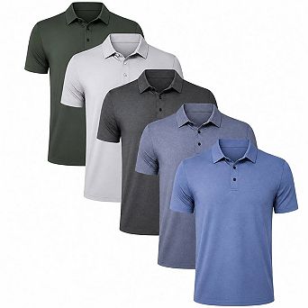 5-Pack Men's Golf Polo Shirts