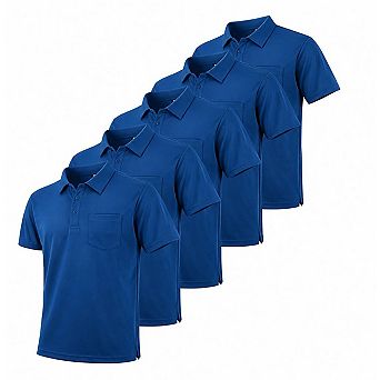 5-Pack Men's Polo Shirts with Pocket