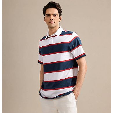 Men's Striped Cotton Polo Shirt