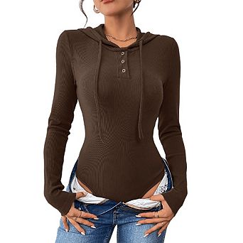 Women Hoodie Shirt Long Sleeve Lightweight Jumpsuit