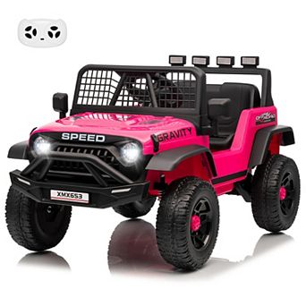12V Remote Control Kids Ride On Car, Spacious Seat Electric Toy Car for 3-6 Years Old
