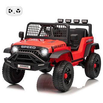 12V Remote Control Kids Ride On Car, Spacious Seat Electric Toy Car for 3-6 Years Old