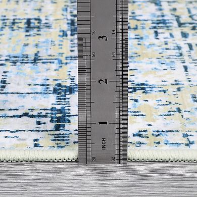 Machine Washable Modern Abstract Rug Foldable Carpet for Bedroom Office Kids Room Guest Study Room