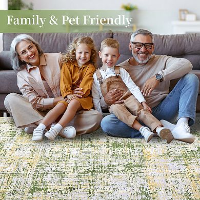 Machine Washable Modern Abstract Rug Foldable Carpet for Bedroom Office Kids Room Guest Study Room