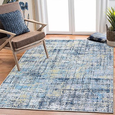Machine Washable Modern Abstract Rug Foldable Carpet for Bedroom Office Kids Room Guest Study Room