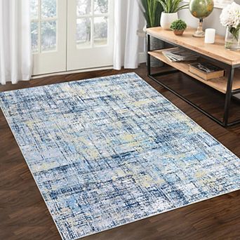 Machine Washable Modern Abstract Rug Foldable Carpet for Bedroom Office Kids Room Guest Study Room