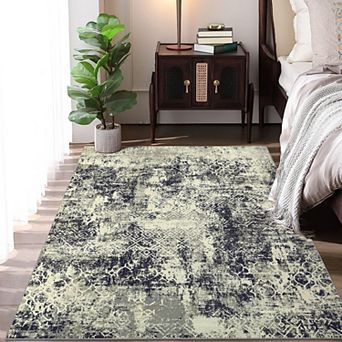 Machine Washable Rug Modern Abstract Carpet Foldable Rug for Living Room, Dining Room, Office