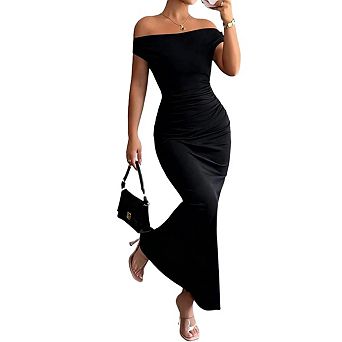 Women Off the Shoulder Formal Cocktail Wedding Guest Elegant Bodycon Summer Maxi Party Dress