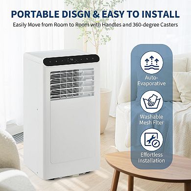 8000 BTU portable air conditioner, Remote Control, 3 in-1 Portable AC Unit with Sleep Mode