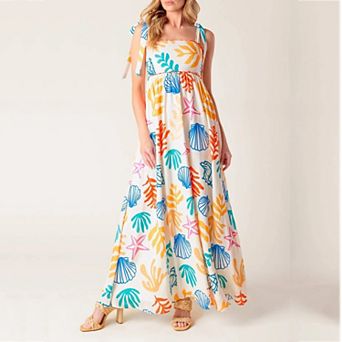 Women's Maxi Dress Summer Sleeveless Square Neck Strapped Beach Vacation Christian Floral Sundresses