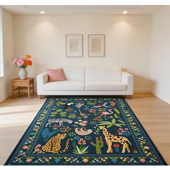 lxt-Rug for Bedroom Area Rug Washable Rug Carpet for Living Room Floral Carpet Living Room Rugs