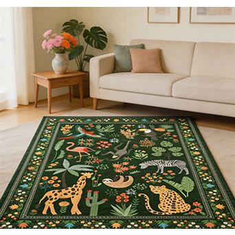 lxt-Rug for Bedroom Area Rug Washable Rug Carpet for Living Room Floral Carpet Living Room Rugs