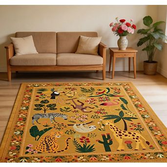 lxt-Rug for Bedroom Area Rug Washable Rug Carpet for Living Room Floral Carpet Living Room Rugs