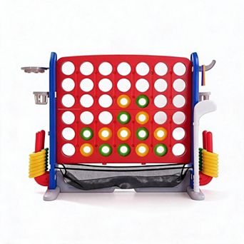 Kids Giant Standing Connect Four Game Lightweight Structure 42 Rings Portable Indoor Outdoor Game