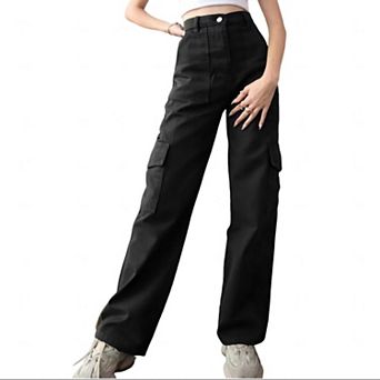 Women's High Waisted Wide Leg Cargo Pants Casual Trousers with Multi Pockets