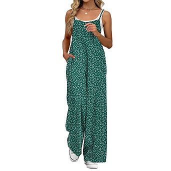Overalls for Women Summer Wide Leg Baggy Jumpsuits Casual Floral Rompers Boho Outfits with Pockets