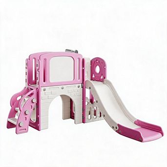 Kids Multifunctional Playground Set, Toddler Slide Climber Game Toy for Backyard Courtyard Boys Girl