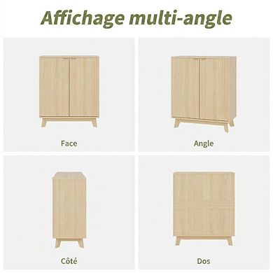 2-Piece Accent Credenza Sideboard, Multi-Storage Console Table with Adjustable Shelves Indoor