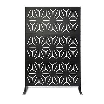 Flat Top Metal Privacy Screen Panel, Rust Resistant Outdoor Partition Fence for Home Garden Patio Us