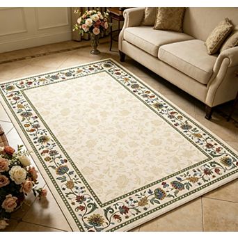lxt-Washable Floral Living Room Rugs Dining Room Carpet Geometric for Bedroom Area Rug