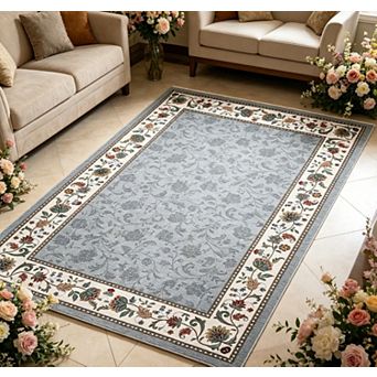 lxt-Washable Floral Living Room Rugs Dining Room Carpet Geometric for Bedroom Area Rug