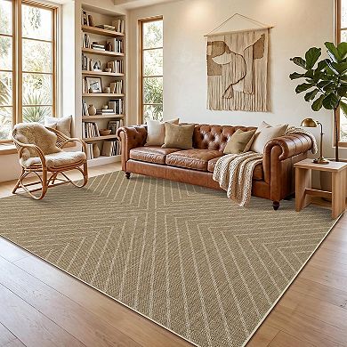 lxt-Area Rugs for Living Room Washable Boho Carpet Non Slip Boho Carpet