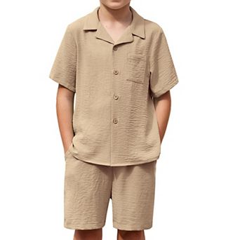 Arshiner Boys Hawaiian Shorts Set Shirts And Shorts Summer Beach Vacation Outfits
