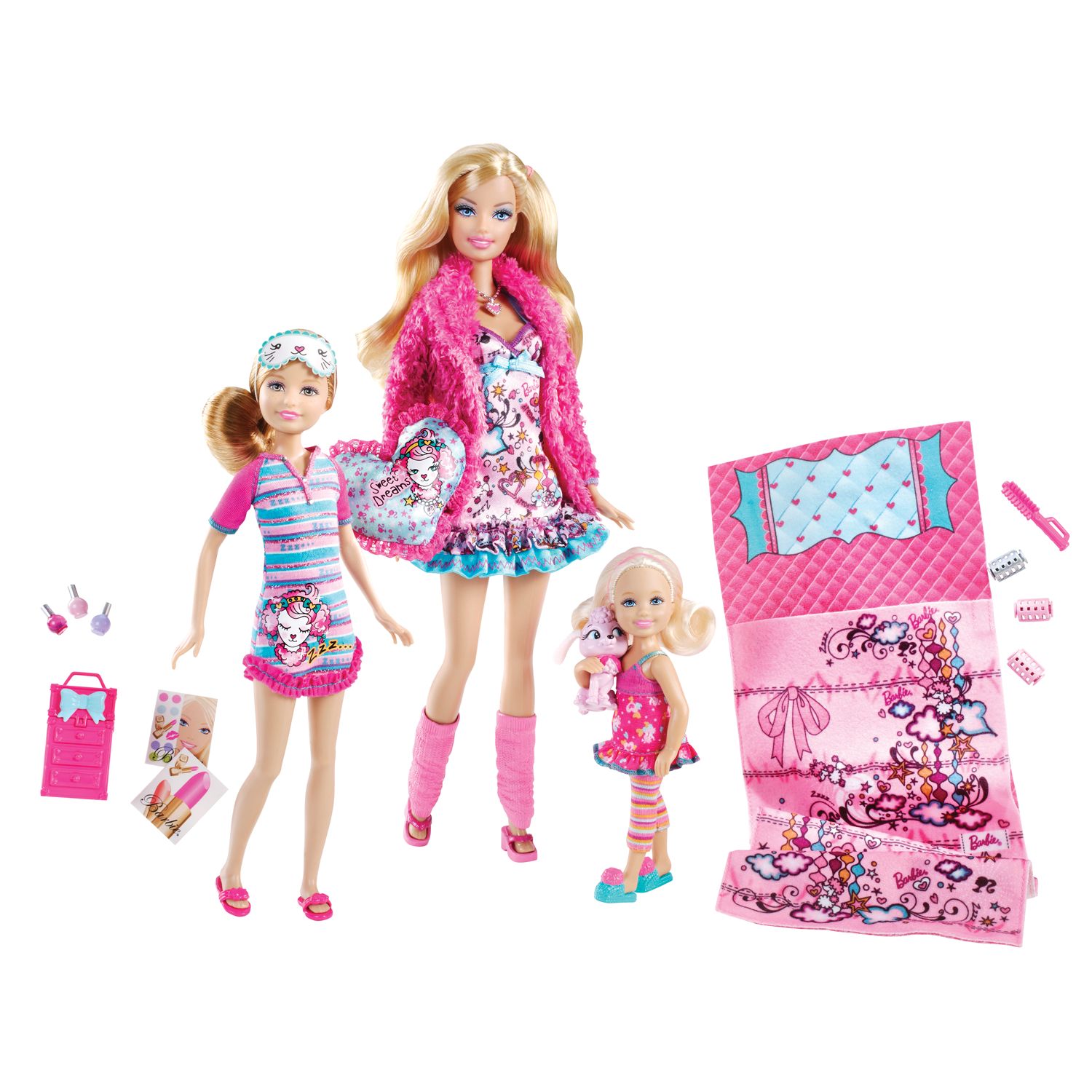 barbie chelsea sleepover set