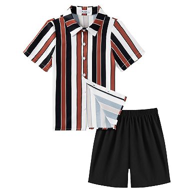 Arshiner Boys Hawaiian Shorts Sets Button Down Shirt And Shorts Summer Beach Clothes