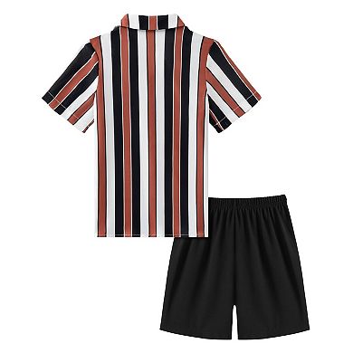 Arshiner Boys Hawaiian Shorts Sets Button Down Shirt And Shorts Summer Beach Clothes