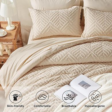 7-Piece Full Comforter Set Tufted Boho All-Season Bedding Sheets Pillow Shams