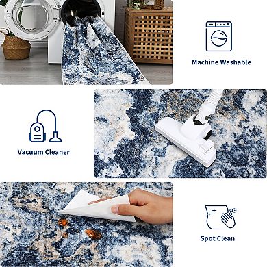 lxt-Abstract Area Rug Washable Area Rug Modern Area Rug Abstract Carpet Living Room Office
