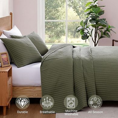 Queen Quilt Set Lightweight Soft All-Season Coverlet Bedding 3-Piece