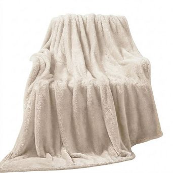 Fuzzy Fleece Throw Blanket, Super Soft Fluffy Warm All-Season Blanket