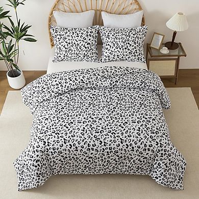 Leopard Print Comforter Set, Ultra Soft Microfiber, All-Season 3-Piece