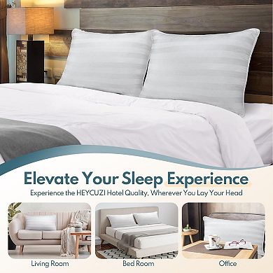 Queen Size Bed Pillows Set of 2 - Premium Down Alternative Breathable Pillows for Side