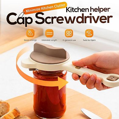 4 in 1 Jar Opener Adjustable Can Lid Remover for Kitchen Jars, Bottles & Cans