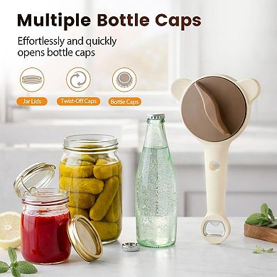 4 in 1 Jar Opener Adjustable Can Lid Remover for Kitchen Jars, Bottles & Cans
