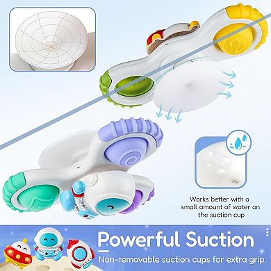 3PCS Suction Cup Fidget Rotating Sensory Toys for Airplane Car Travel Table Window