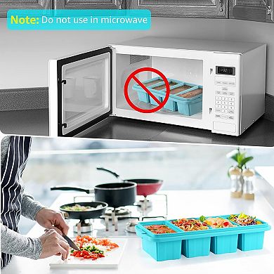 2 Pack Silicone Freezer Tray Ice Cube Molds With Lid